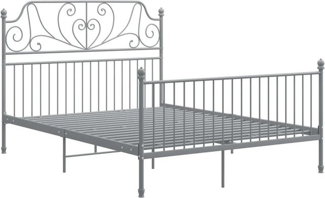 vidaXL Bettgestell aus Metall in Grau mit klassischem Design B/T/H: 160 x 200 x 164 cm - Bild 1