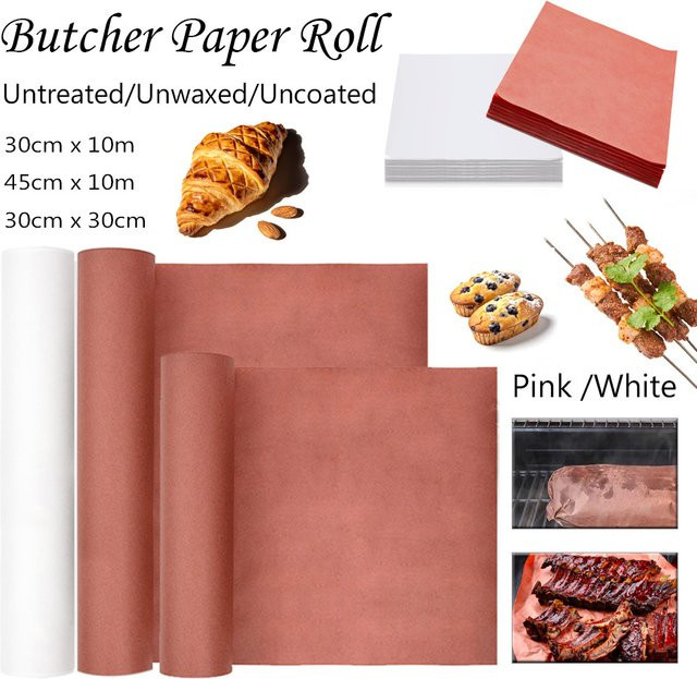 Metzgerpapier zum Räuchern von Fleisch, ungewachstes Einwickelpapier in Weiß für SmokMeat, Brisket oder Crawfish Boil - Bild 1