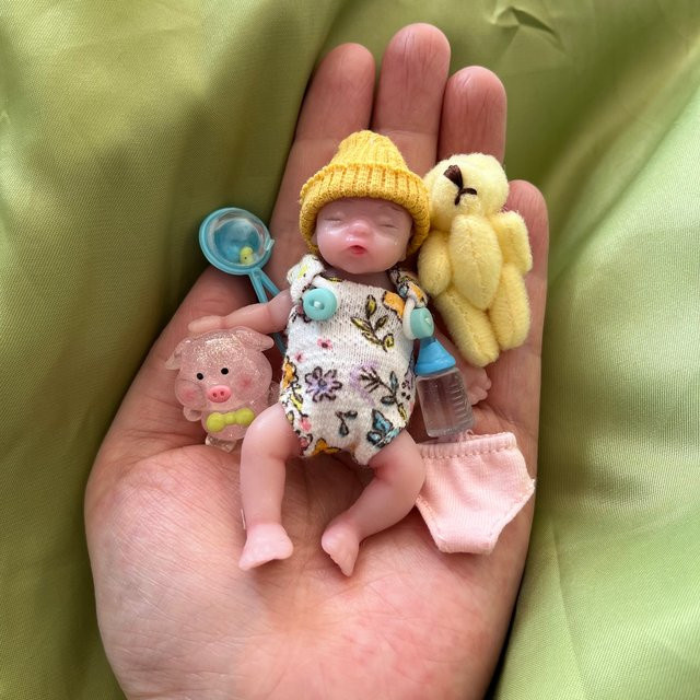CatDoneca Mini-Silikon-Bebe-Reborn-Mädchen, Puppe, 2-teiliges Set - Bild 1