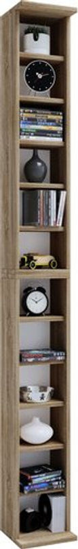 VCM Holzregal Bigol CD und DVD Schrank in Braun, H x B x T: 180 x 21 x 20 cm - Bild 2
