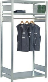 Regalwerk BERT-Garderobenregal Grundfeld verzinkt grau H x B x T: 200 x 100,5 x 60 cm - Bild 1