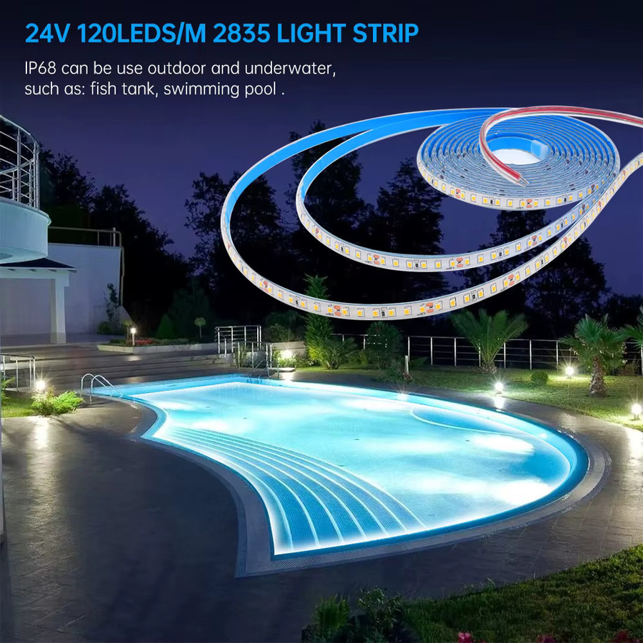HEGEHE IP68 Wasserdichter LED-Streifen Weiß mit 120 LEDs pro Meter als flexibles Lichtband für den Außenbereich und Garten - Bild 3