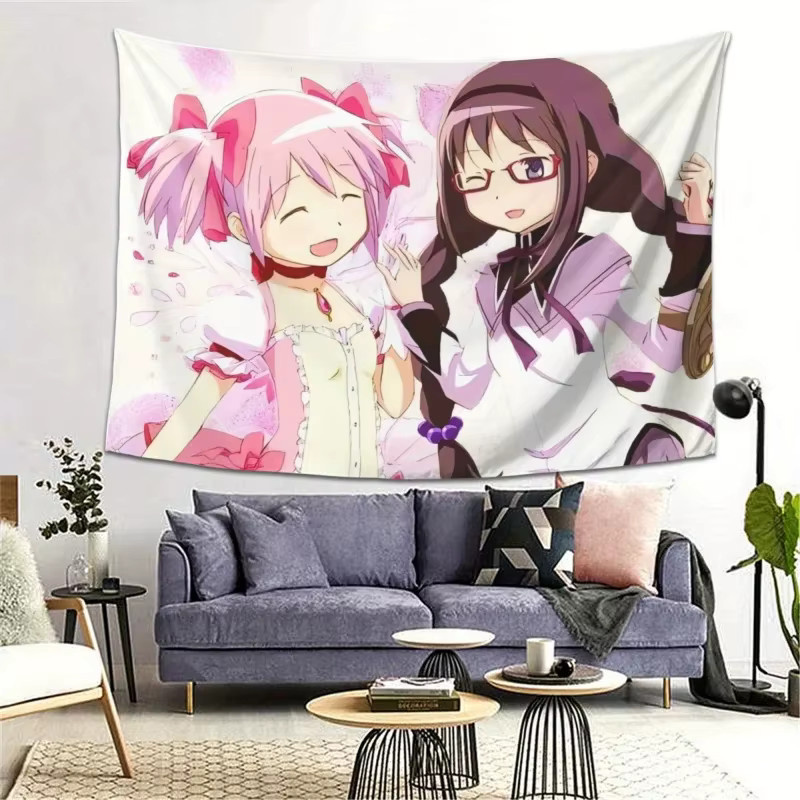 VIKAMA Puella Magi Madoka Magica Anime Wandteppich, Mehrfarbiger Wandbehang für Schlafzimmer und Wohnheim, Rechteckig - Bild 3