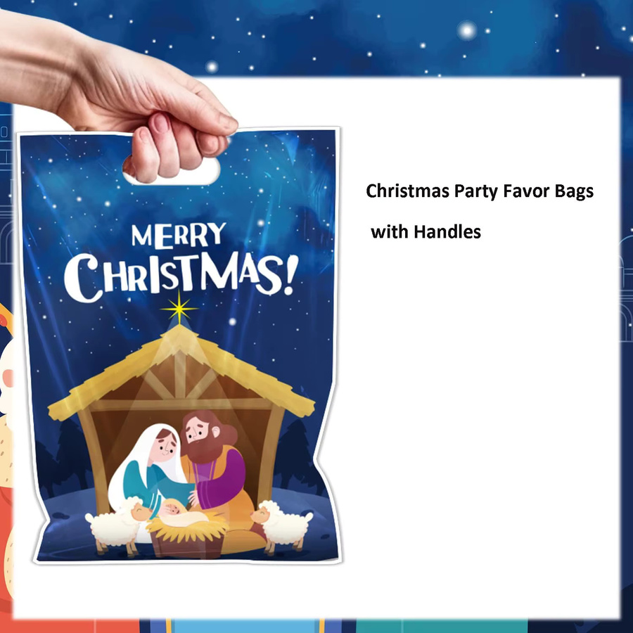 Mehrfarbige Geschenktüten mit Krippen-Motiv für Weihnachten und Kindergeburtstage - Bild 3