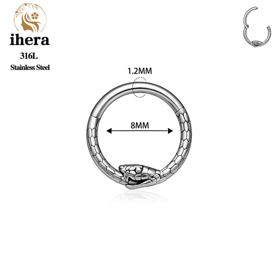 ihera Nasenring Edelstahl, Schlange, 16G, Unisex - Bild 2