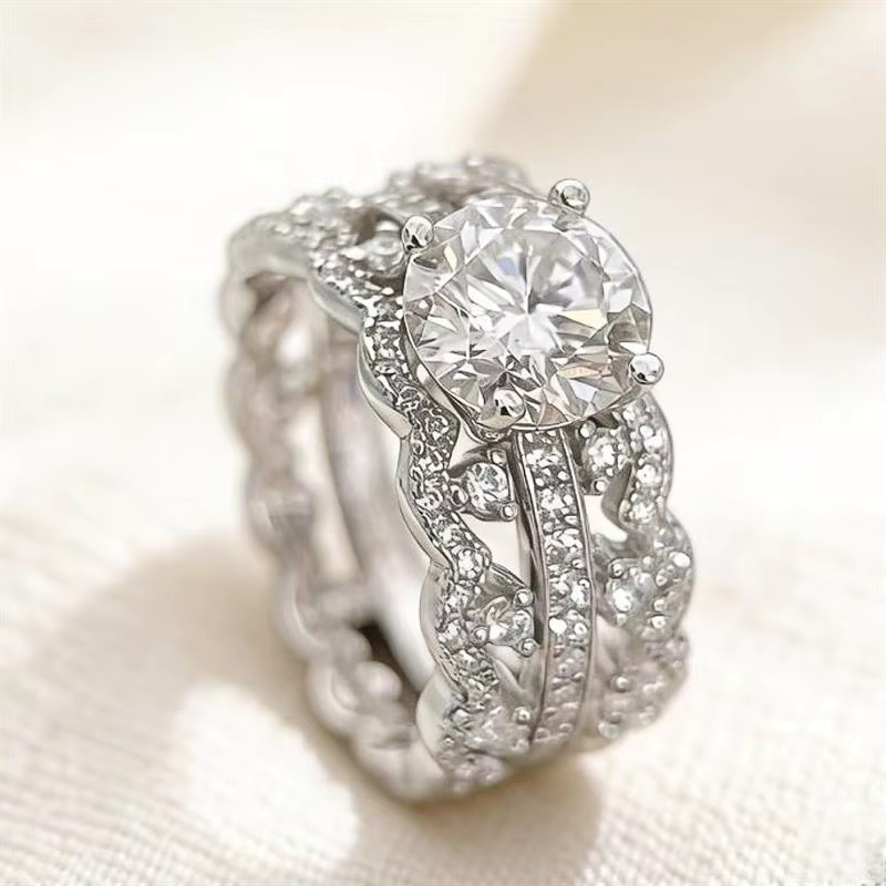 Huitan Ring, silberfarben, Zirkonia, Damen - Bild 4
