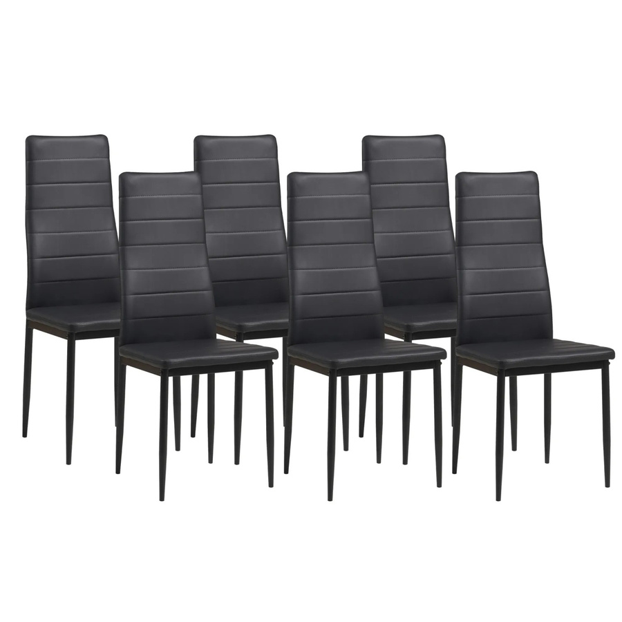 Albatros Esszimmerstühle MILANO 6er Set Schwarz mit Kunstleder-Bezug und Metall-Gestell - Bild 2