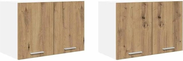 vidaXL Hängeschrank 2er Set Küchenschrank in Artisan-Eiche und Weiß B/T/H: 60 x 31 x 40 cm - Bild 1