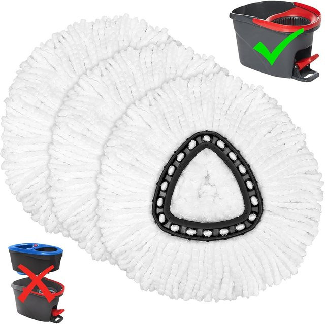 O-Cedar EasyWring Mikrofaser-Spin-Mop-Ersatzköpfe in Weiß, waschbare Mop-Nachfüllungen für die Tiefenreinigung von Hartholz- und Fliesenböden - Bild 1