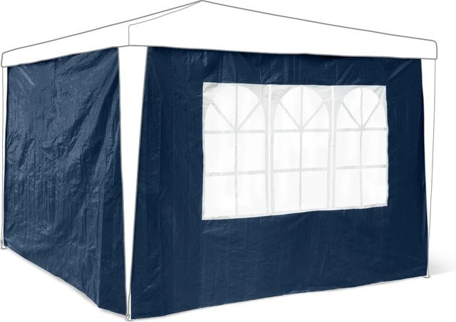 Relaxdays Pavillon Seitenteile 2er Set aus wasserabweisender PE-Folie in Blau mit Sichtfenster B: 290 cm, H: 190 cm, Tiefe: 0,5 cm - Bild 1