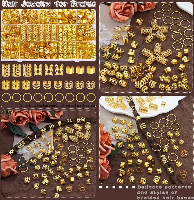 Haarringe und Manschette, goldene Legierung, Damen - Bild 1