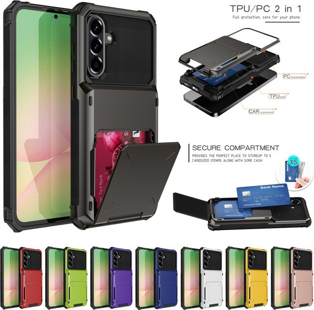Brieftaschen-Handyhülle für Samsung Galaxy A-Serie in Schwarz oder Weiß - Bild 1