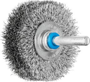PFERD TOOLS Rundbürste ungezopft RBU in Silber mit Edelstahl-Draht, Durchmesser: 50 mm, Breite: 15 mm, Schaft-Durchmesser: 6 mm - Bild 1
