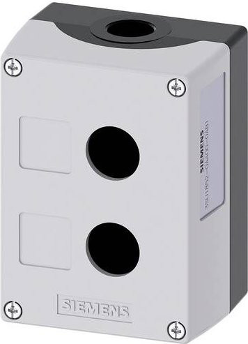 Siemens 3SU1852-0AA00-0AB1 Leergehäuse für 2 Einbaustellen, Bodenbefestigung, Grau, B: 85 mm, T: 118,4 mm, H: 64 mm - Bild 1