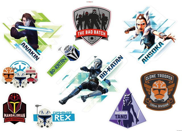Komar Deko-Sticker Clone Wars Badges, Multicolor, Breite: 100 cm, Höhe: 70 cm - Bild 1