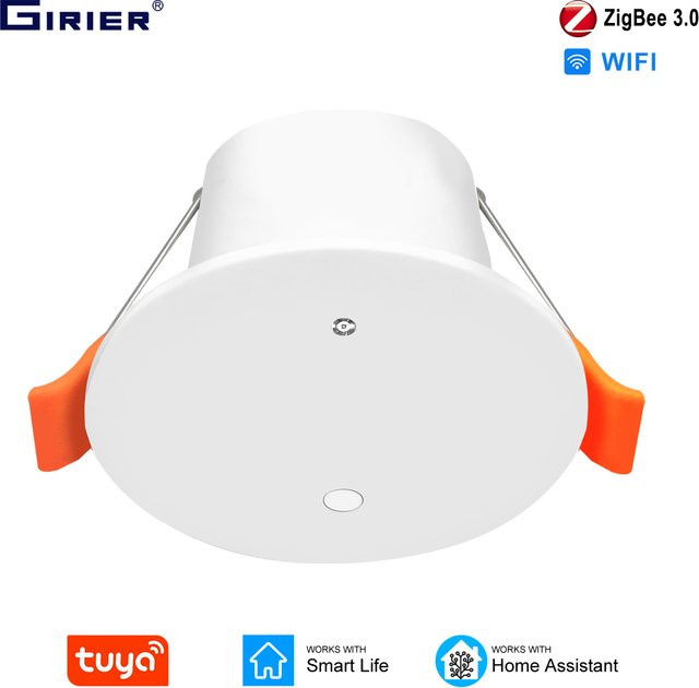 GIRIER Tuya Smart ZigBee Anwesenheitssensor mit 24GHz MmWave Radar-Erkennung und Lichtsensor in Weiß, kompatibel mit Home Assistant und Smart Life APP - Bild 1