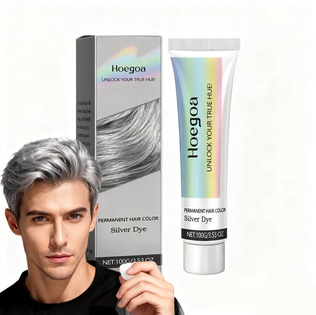 HOEGOA Haarfärbemittel Creme, Silbergrau, Unisex - Bild 1