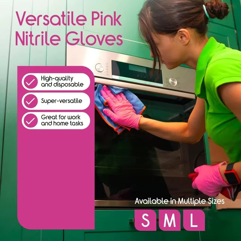 INMAICH Einweg-Nitrilhandschuhe latexfrei in Pink für Haushalt, Küche und Kosmetik - Bild 4