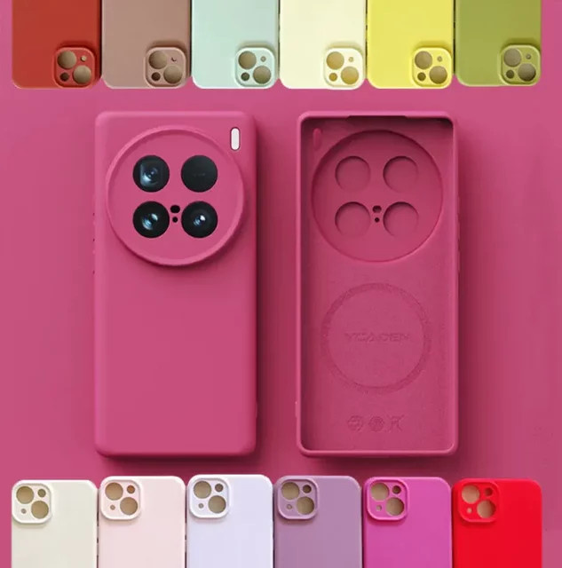 Skiicapa MagSafe Flüssigsilikonhülle für VIVO X200 Pro Mini, X100 Pro, X100s und X200 Ultra in Pink mit magnetischer Abdeckung und Soft-Skin-Oberfläche - Bild 1