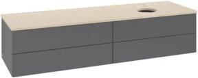 V&B Waschtischunterschrank Antao mit Beleuchtung, Anthrazit lackiert, B: 160 cm, T: 50 cm - Bild 1