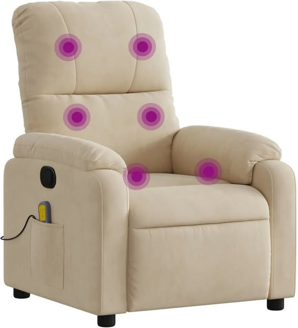 vidaXL Massagesessel Relaxsessel in Beige aus Mikrofasergewebe mit Armlehnen - Bild 1
