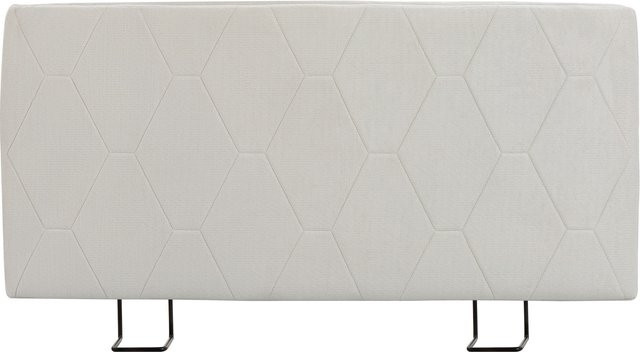 HOMCOM Kopfteil für Bett 160 cm in Weiß, gepolstertes Chenille-Kopfteil mit Rauten-Design und Höhenverstellung, modernes Bettgestell aus Metall für dein Schlafzimmer - Bild 1