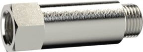 Riegler Verlängerungsstück aus Messing, Farbe Silber, G 1/8 a. / G 1/8 i., SW14, Länge: 51 mm - Bild 1