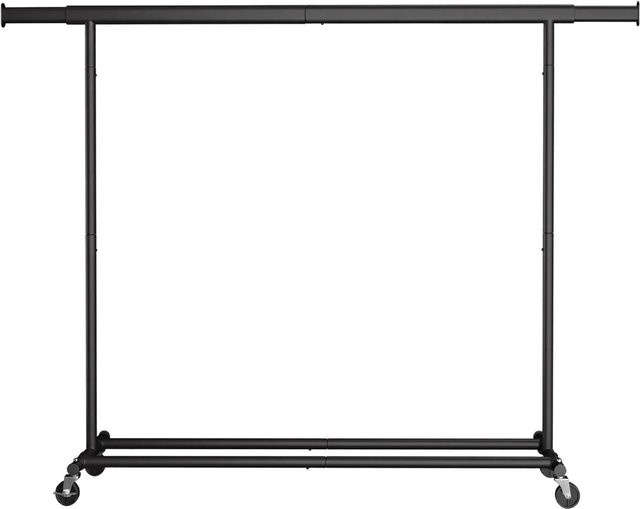 Songmics Kleiderständer Rollbar mit ausziehbarer Stange in Schwarz, H x B x T: 200 x 161,5 x 45 cm - Bild 1