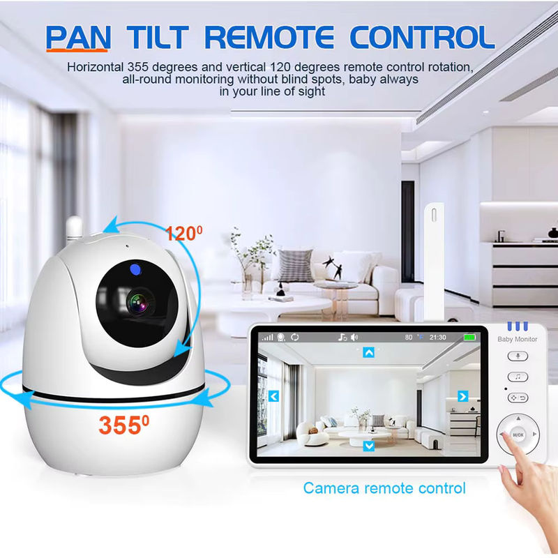 FRDMAX 5-Zoll Video-Babyphone mit 2,4-GHz-Mini-PTZ-IP-Kamera, drahtlose Mutter-Kind-Überwachung mit Zwei-Wege-Audio und Temperaturanzeige - Bild 3