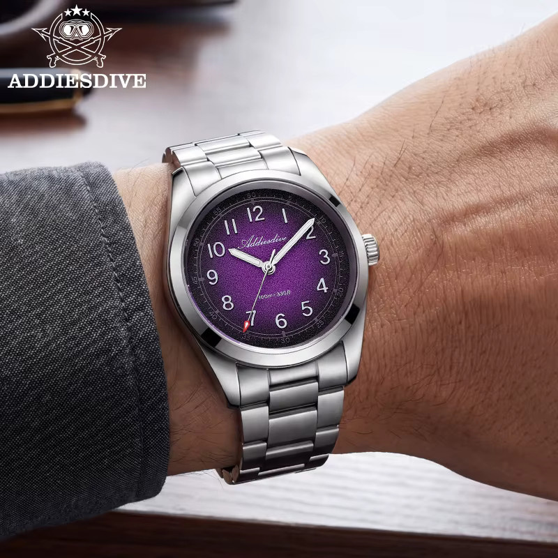ADDIESDIVE Armbanduhr, Quarz, Edelstahl, Saphirglas, Herren, Silber - Bild 3