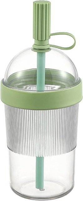 SHrunxin Trinkgefäß Tumbler mit Deckel und Strohhalm für Kaltgetränke und Milchtee, Grün - Bild 1