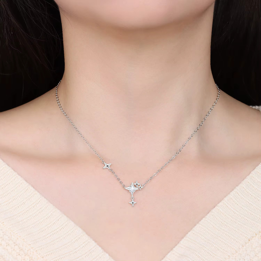 CYCUFF Halskette mit Stern-Anhänger, 925 Silber, Zirkonia, Damen - Bild 2