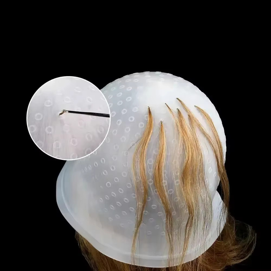 Silikon Haar Färbekappe mit Metallhaken, 2er-Set, Unisex - Bild 5