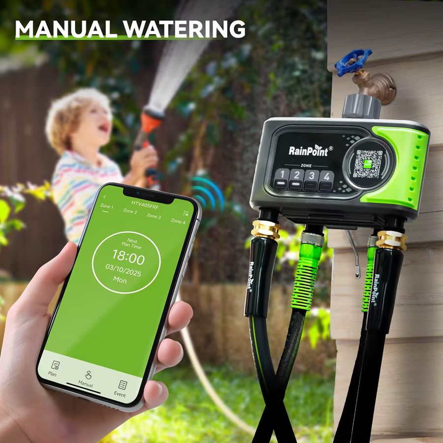 BaLDR WiFi-Wassertimer mit 4 Zonen für automatisches Bewässerungssystem, App-gesteuerter Bewässerungscomputer mit Regenverzögerung und manueller Funktion für Garten und Rasen - Bild 2
