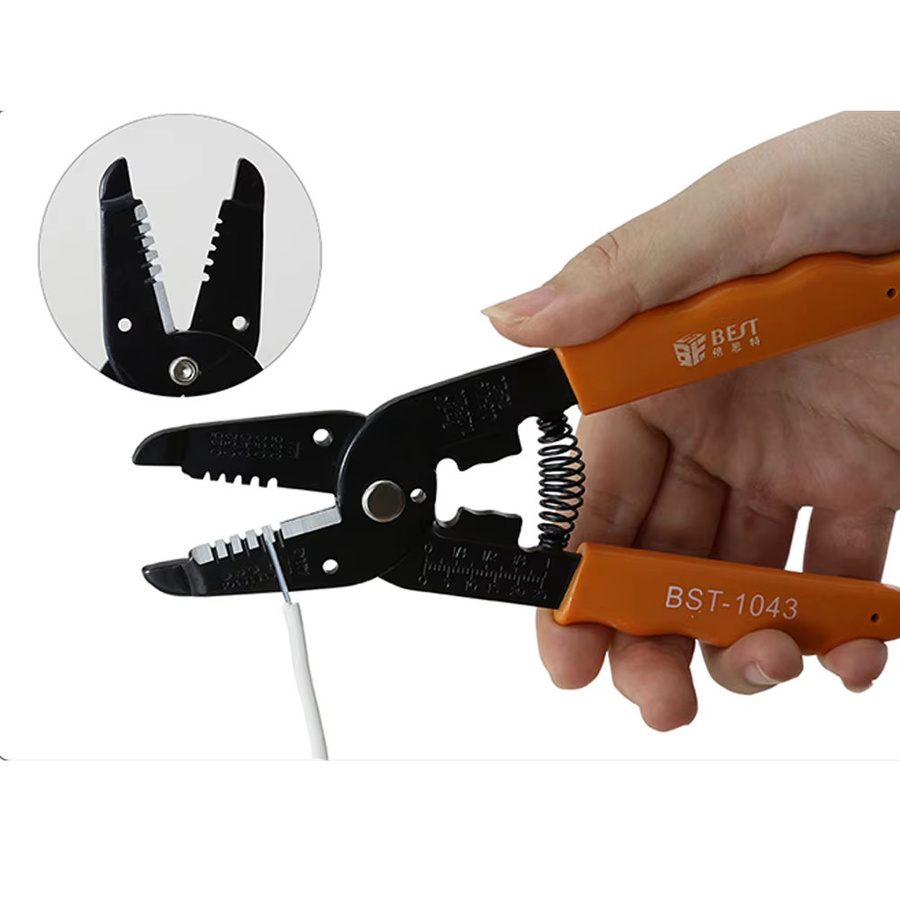 BES Multifunktions-Drahtzange mit Abisolierfunktion und PVC-Griff für Kabel von 0,25-0,65 mm²/22-30 AWG - Bild 3