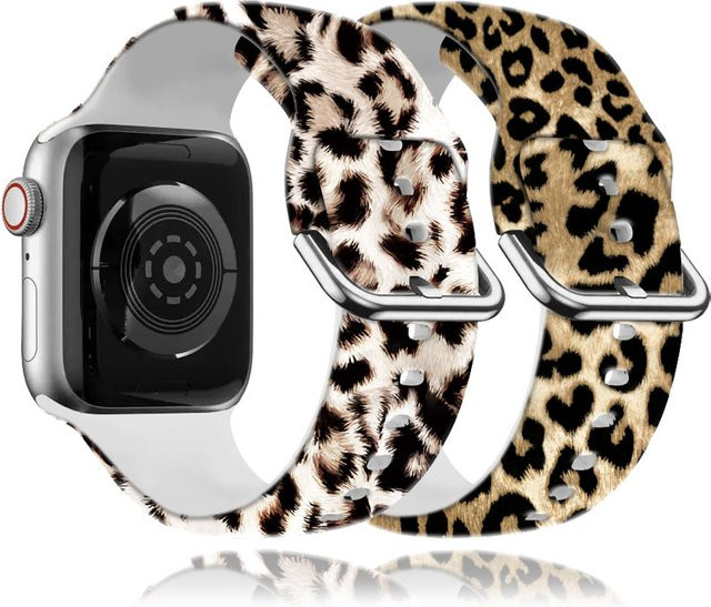 DLIBAND Uhrenarmband Silikon, Leopardenmuster, Bunt, Unisex - Bild 1
