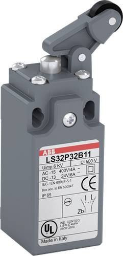 ABB LS32P32B11 Positionsschalter mit Kuppenstößel, 10A, IP65, Grau - Bild 1