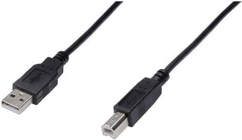 Digitus USB 2.0 Kabel mit USB-A und USB-B Stecker, Schwarz, Länge: 1,00 m, AK-3001 - Bild 1