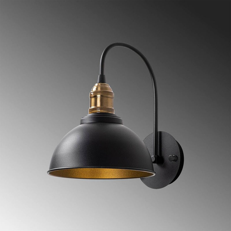 Opviq Wandleuchte Varzan in Schwarz und Bronze aus Metall mit E27 Fassung, B: 27 cm, H: 36 cm, T: 27 cm - Bild 4