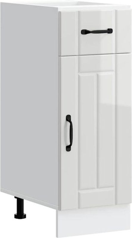 Küchenunterschrank Lucca von Vidaxl in Weiß aus Holzwerkstoff mit Drehtüren im Landhausstil, B/T/H: 81,5 x 46 x 30 cm - Bild 1