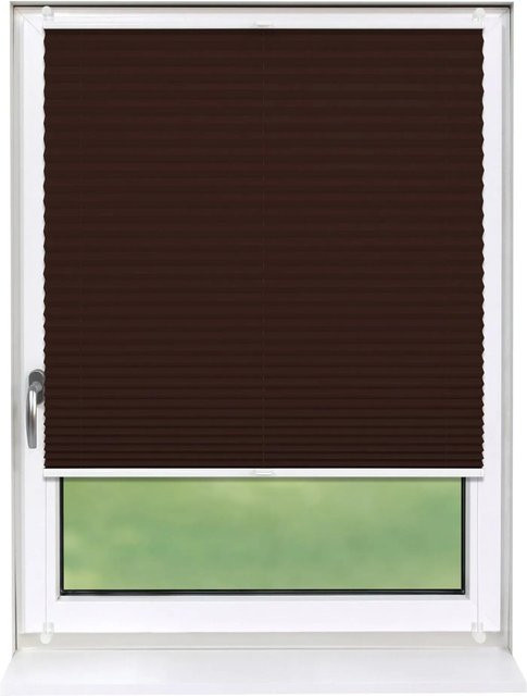 Deco-Raum Plissee Basic Klemmfix Dunkelbraun Blickdicht B: 110 cm, H: 150 cm - Bild 1