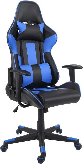 Proregal Gamingstuhl und Bürostuhl aus Kunstleder in Schwarz/Blau, H x B x T: 136 x 67 x 69 cm, Sitzhöhe: 46 cm - Bild 1