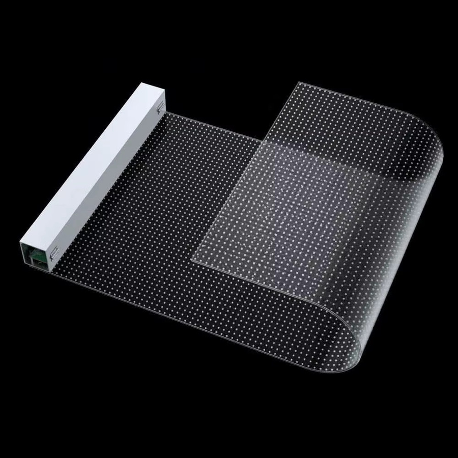 TLXT LED transparente Filmleinwand als flexibler Vorhang für Glasflächen und Innenwerbung - Bild 3