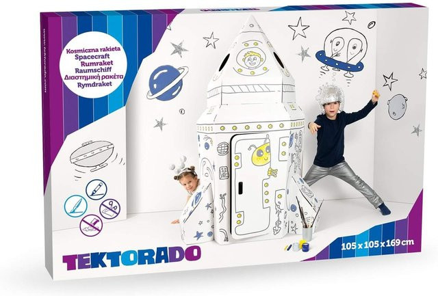 Tektorado Rakete Kartonspielzeug Weiß bemalbar - Bild 1