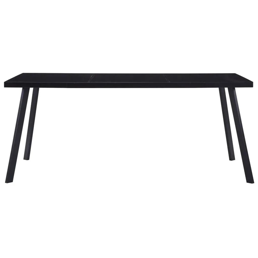 vidaXL Esstisch aus gehärtetem Glas und Stahl in Schwarz, B/T/H: 160 x 80 x 75 cm - Bild 2