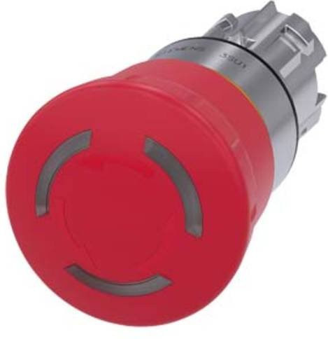 Siemens Not-Halt-Pilzdrucktaster in Rot mit IP69K Schutzart aus Metall - Bild 1