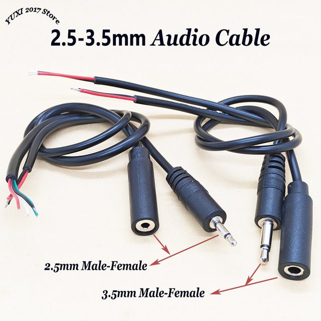YuXi Audiokabel Schwarz mit 3,5 mm Klinkenstecker auf blankem Draht, TS Mono und Stereo-Stecker für Audiogeräte - Bild 1