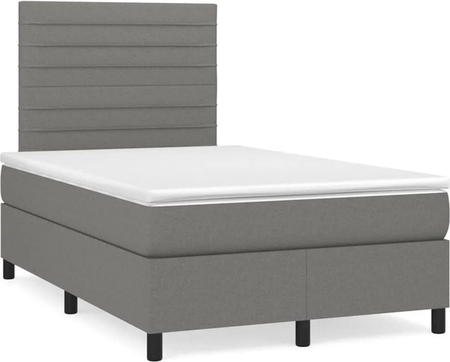 vidaXL Boxspringbett mit Matratze Hybrid-Design in Dunkelgrau, B/T/H: 200 x 120 x 118 cm - Bild 1