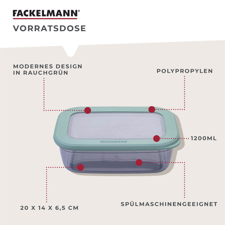 Fackelmann Be The Move Frischhaltedose, transparent/grün, 1,2 l - Bild 3