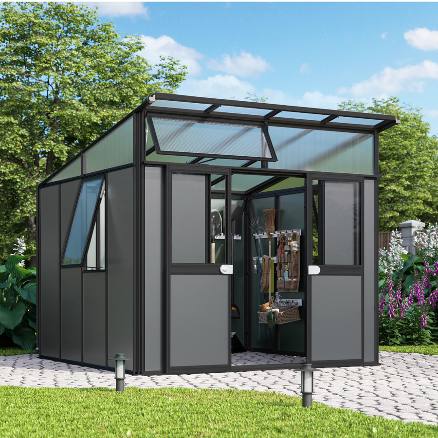 Vitavia Gerätehaus Kosmos mit Pultdach in Schwarz/Anthrazit, 7,8 m² - Bild 2
